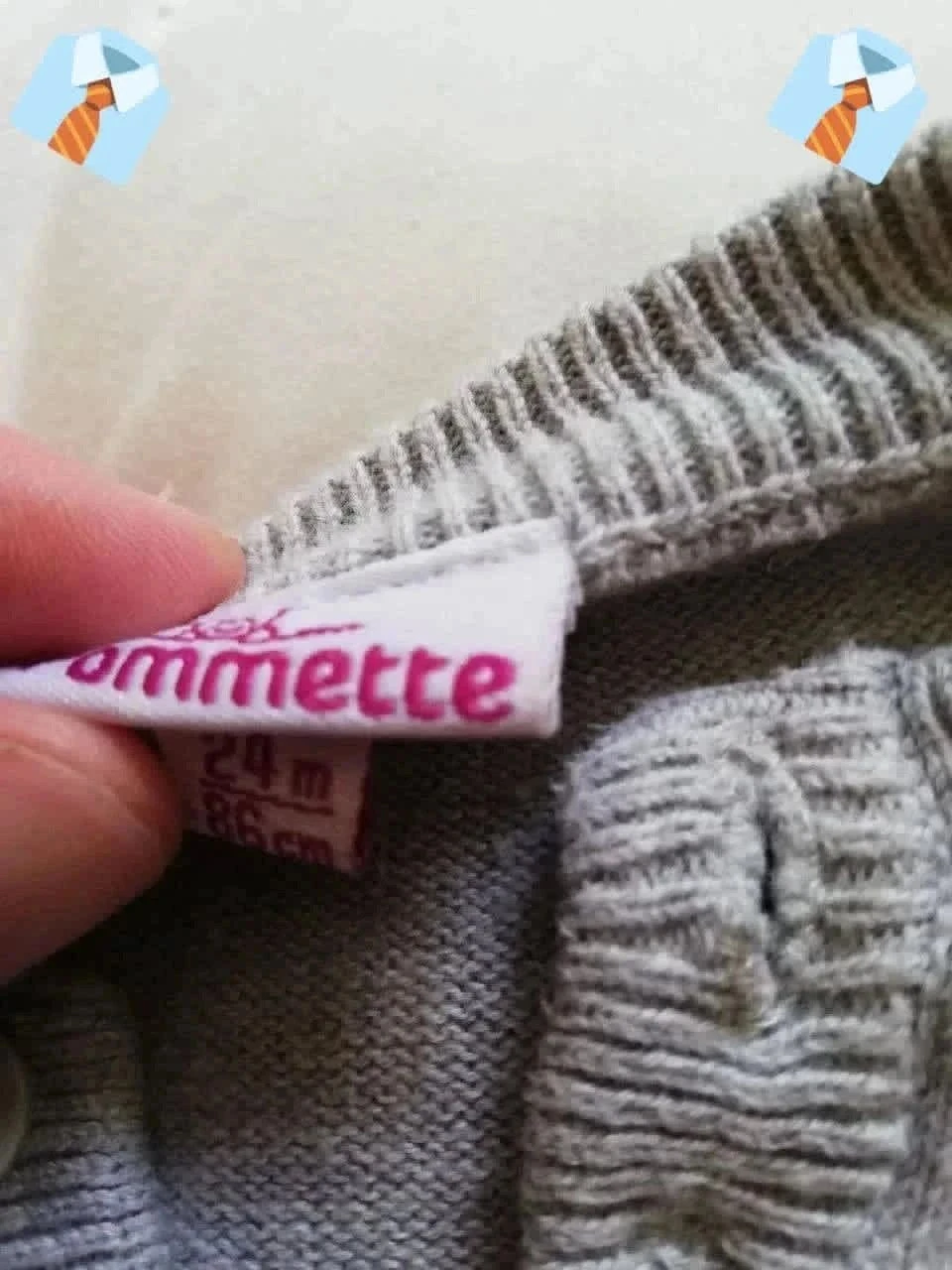 Pomette Baby sweater 24-36 months (92 cm) Good condition - comfortable gray whale pattern – photo 3